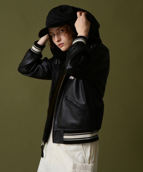AVIREX（アヴィレックス）の「SIGNATURE HOODED LEATHER/ シグネチャー