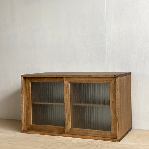 g300 古い木製 ガラスケース 2段 卓上 ショーケース 展示ケース 小物入れ