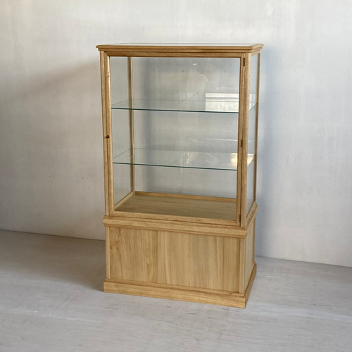 サイズオーダー可］木製 卓上 ショーケース ガラスケース パンケース