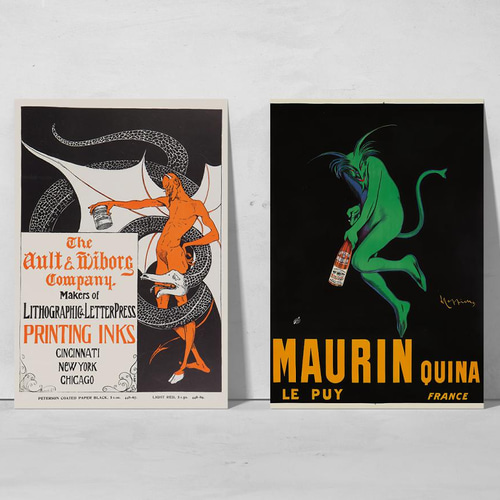 NO.40】緑の悪魔ヴィンテージアートポスター☆レトロパンクロック