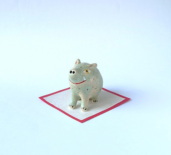 勇気と元気をもらえそうなイノシシさん（亥）干支ミニ置物 陶器 その他