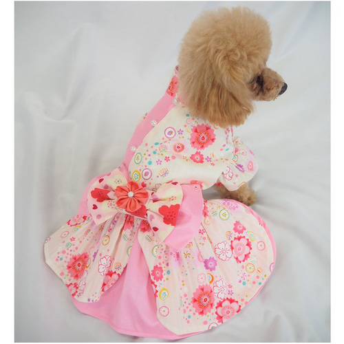 ワンピース 和柄 花柄 着物風 ドックウェア 犬 服 犬服 犬の服 猫