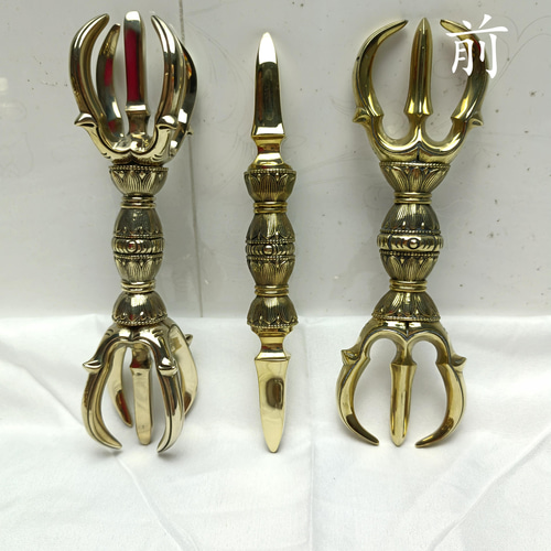 チベット法器 真言宗 セット 独鈷杵 三鈷杵 五鈷杵 金剛杵 真鍮製