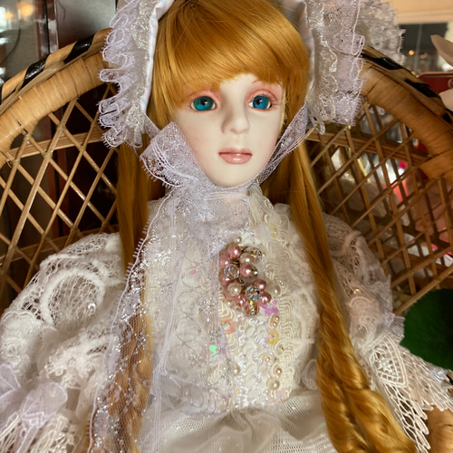 ♥色白で可愛いお顔のアンティークビスクドールハンドベルグDEP （難有り）