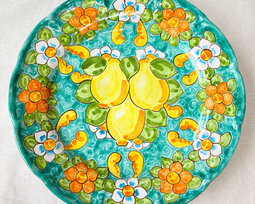 イタリア雑貨・大皿・飾皿【デルータ ミラノ シチリア マヨルカ焼き