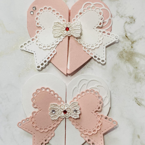 2個セット！クラフトパンチ・ハート型カード・メッセージカード
