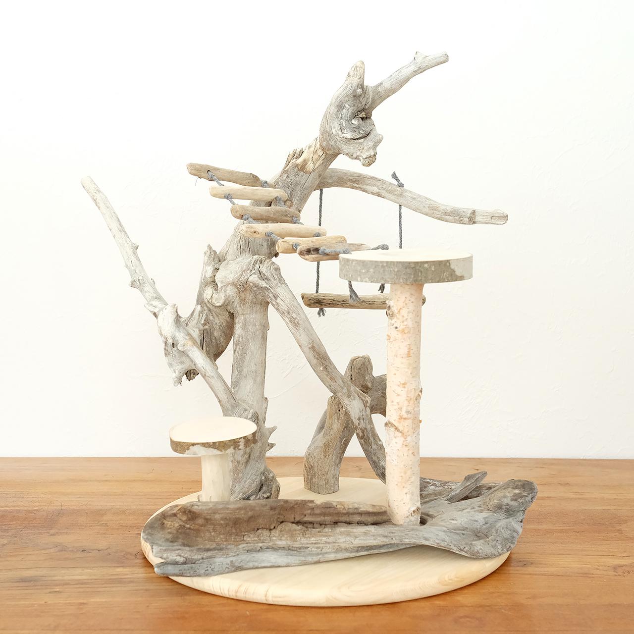 小鳥のバードアスレチックNo.39 バードジム 止まり木 天然流木ハンドメイド