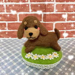 ひな祭り菱餅に乗った柴犬ちゃんのお雛様羊毛フェルト 羊毛フェルト