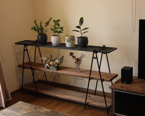 アイアンシェルフ（L） アイアンラック アイアン家具 塊根植物 植物棚