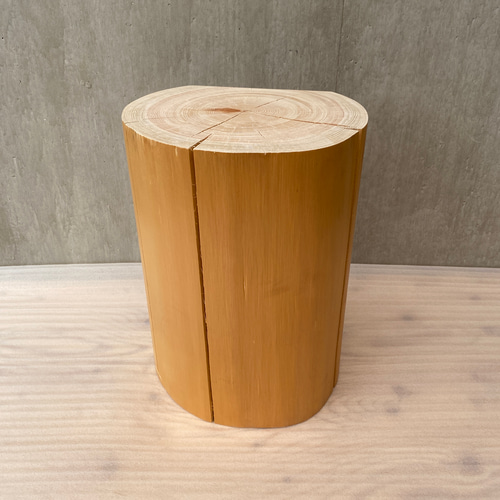 檜 ひのき フリル お花 丸太 切り株 スツール 花台 フラワー 檜 ひのき