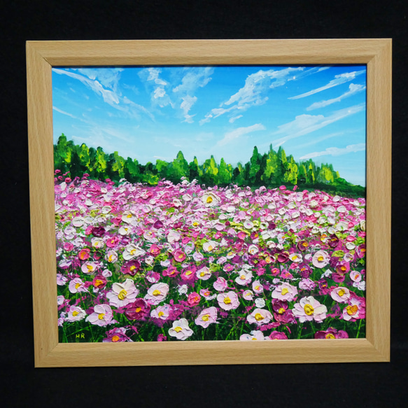油絵 絵画 コスモス畑【色紙】 絵画 HR 通販 14626713｜Creema(クリーマ)