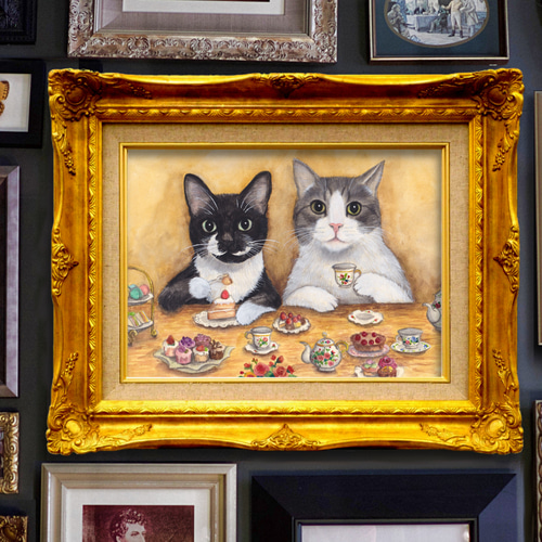 お茶会しているうちの子を作成いたします⚫︎手描きオーダーメイド