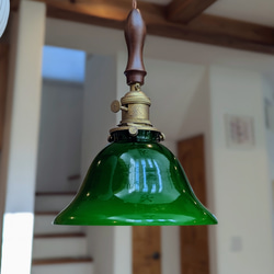 レトロなグリーンシェードのペンダントライト【受注生産】 シーリング