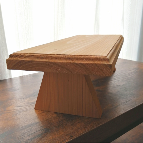 杉無垢材【天板R加工】 飾り台 ラック ミニテーブル ( 踏み台 観葉植物