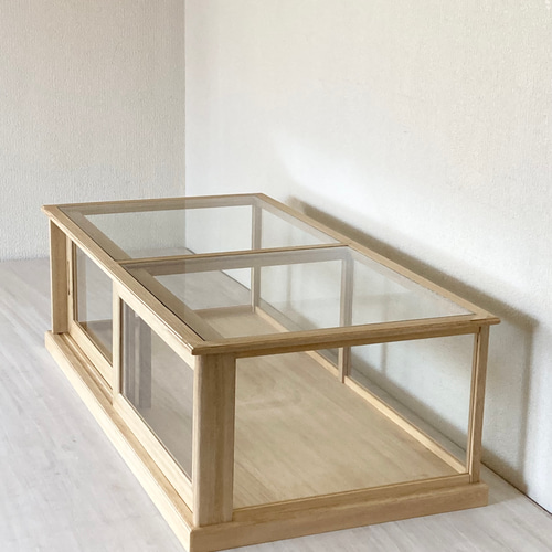 サイズオーダー可］引き戸のガラスケース ショーケース パンケース