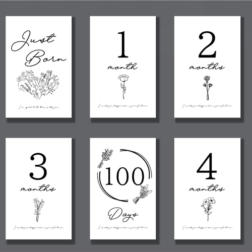 ボタニカルな月齢カード 月齢フォト マンスリーカード 雑貨・その他