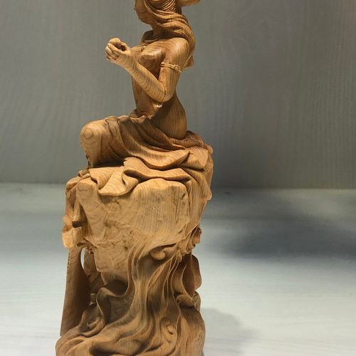 修縁堂】最高級 木彫仏像 七福神 三面大黒天立像 財神 彫刻 本金 切