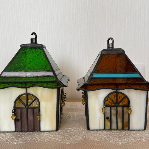 ステンドグラス おうちランプ（ブラウン） その他インテリア雑貨