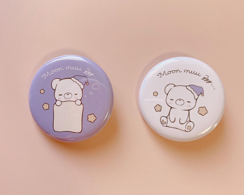 おねむなくまちゃんな缶バッジセット イラスト Moon muu Zzz 通販