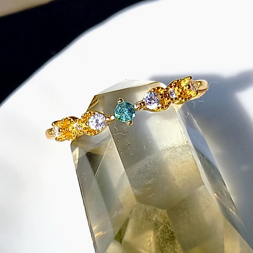 ソーティング付き♪パライバトルマリンのフリーサイズリング ふうた