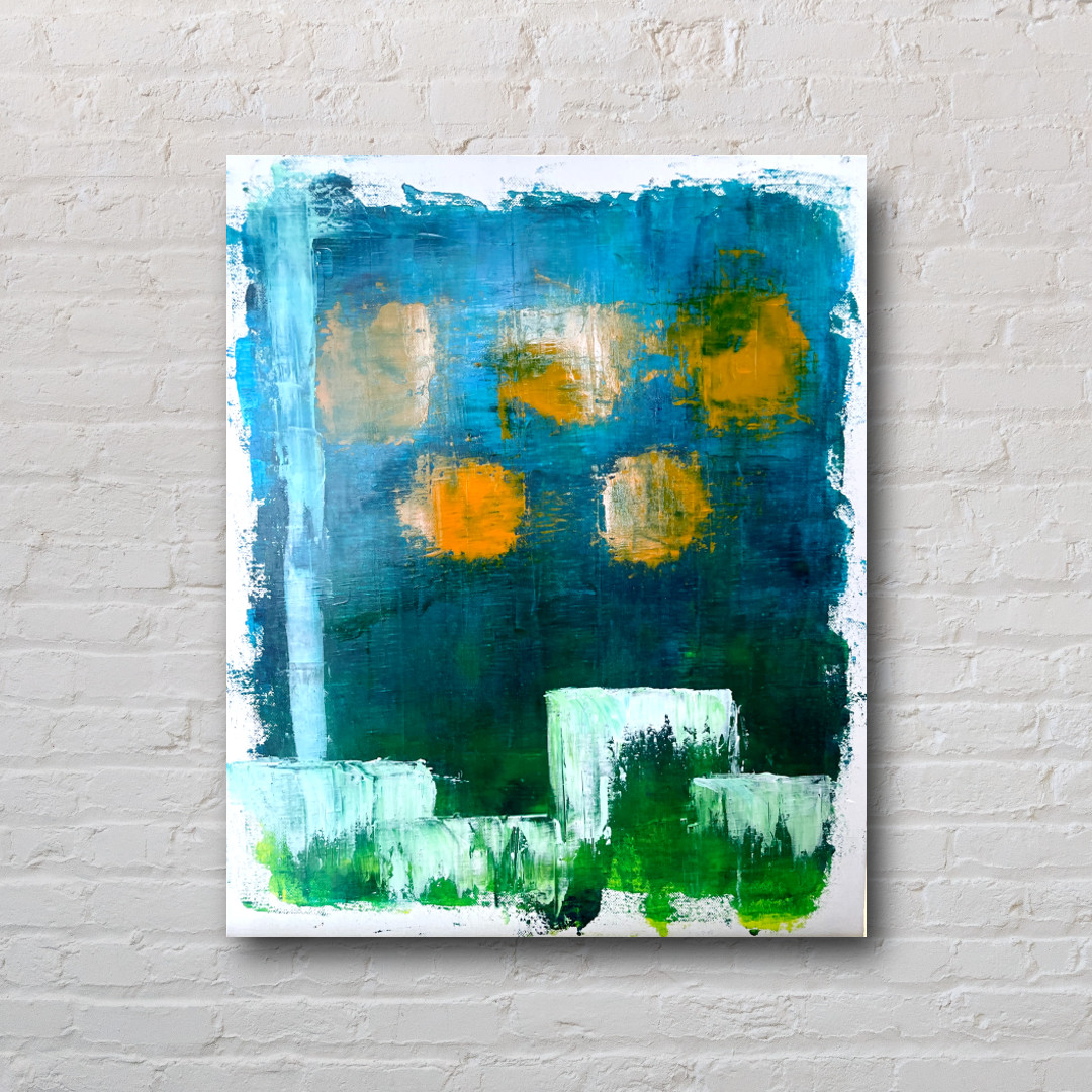 更に値下げしました】抽象的な油彩画 フレーム付き 抽象画 現代アート