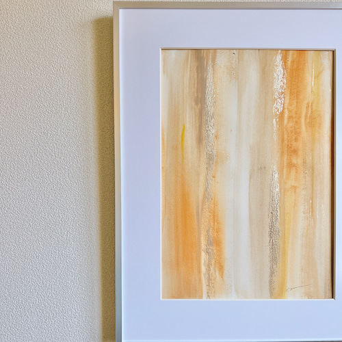 抽象画 金色フレーム付き