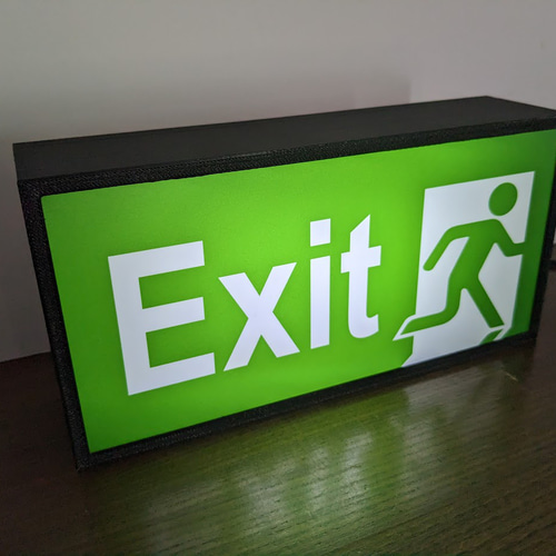 非常口 災害 避難経路 出口 EXIT アメリカン ミニチュア サイン ランプ