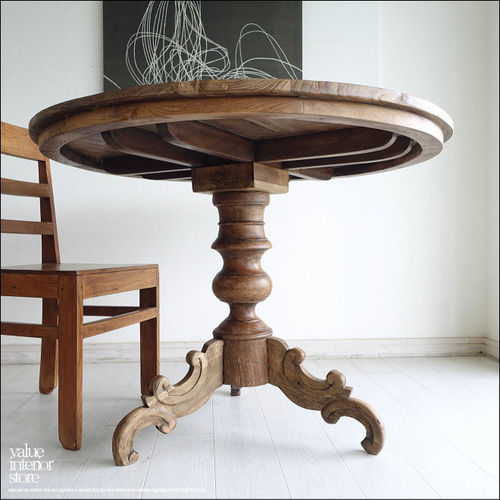 アンティーク ラウンドダイニングテーブル 丸テーブル