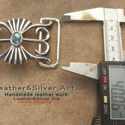 ターコイズバックルハインデアンジュエリーハドメイドシルバーバックル