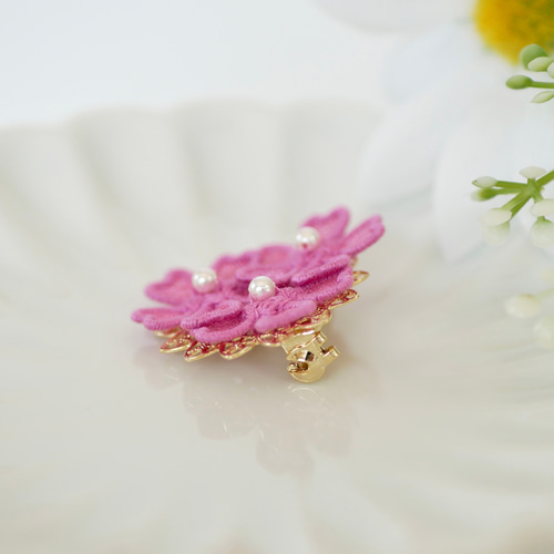 ジバンシーピンク花型ブローチ40589