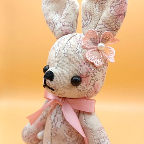 デカ耳うさぎのぬいぐるみ アンティークフラワー ぬいぐるみ A☆bear's