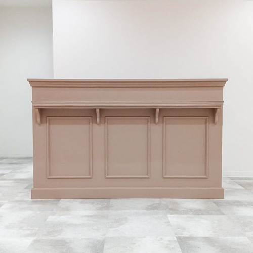 美容室カウンター（W1800ピンクベージュ） ネイルサロンレジカウンター