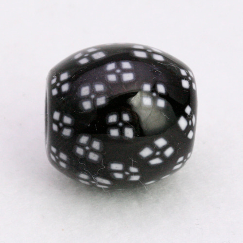 とんぼ玉 ガラス 白黒 Black & White 四角 ペンダントトップ とんぼ玉