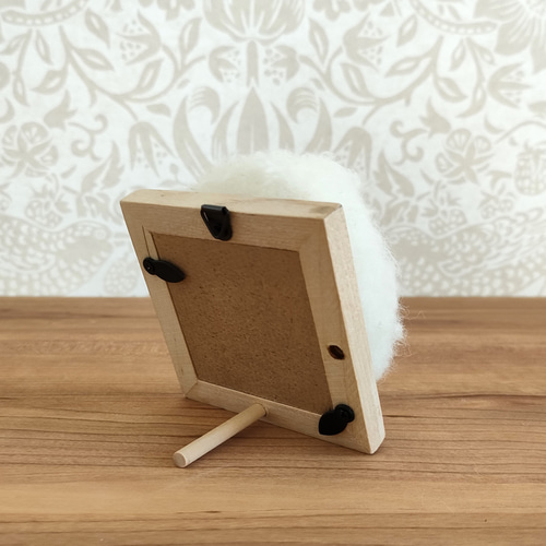 羊毛フェルト ビションフリーゼさんフレーム 羊毛フェルト 羊毛わんこ