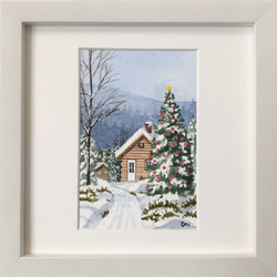 アメリカで購入】クリスマスの風景画 サイズ81cm✕61cm アメリカで購入