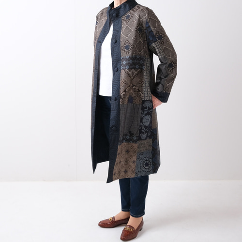 着物リメイク 大島紬 パッチワーク ハンドメイド犬服 シルク