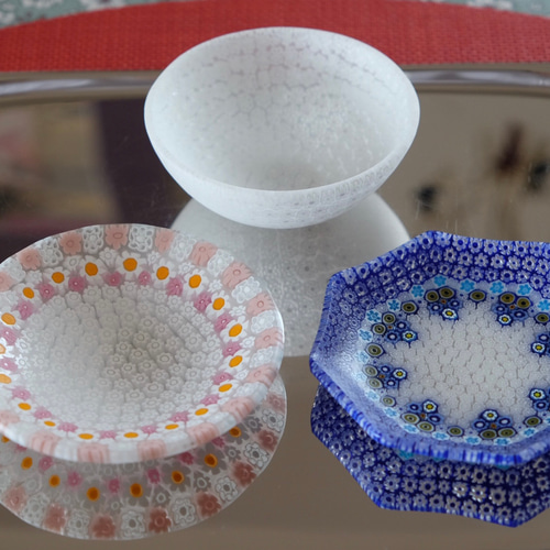 ベネチアンガラス ヴェネチアンガラス ミルフィオリ お皿 プレート