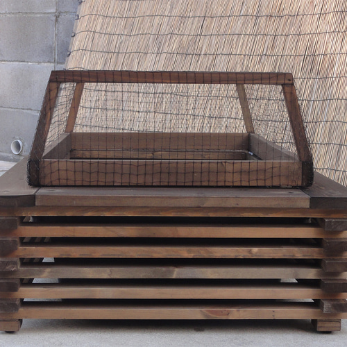 ビオトープ 40L トロ舟＆木枠セット（3D型防鳥網付き・棚付き） メダカ