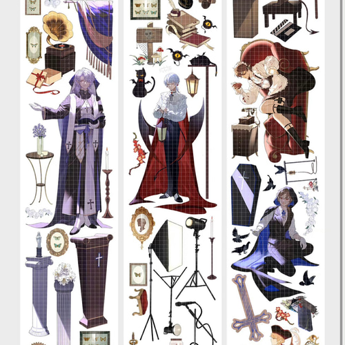 海外 マスキングテープ 人物 装飾 マステ PET まとめ売り コラージュ