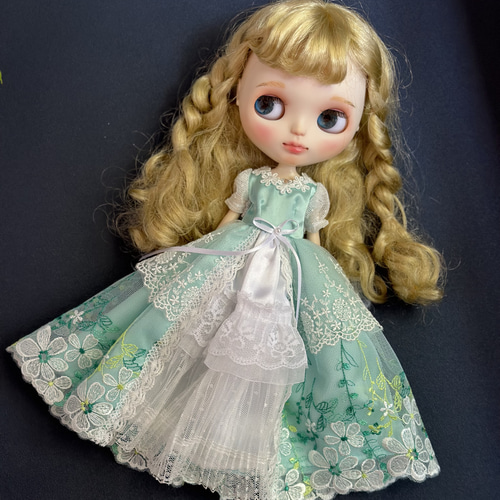 リカちゃん ブライス ドレス 4点セット ❀ マーガレットグリーン