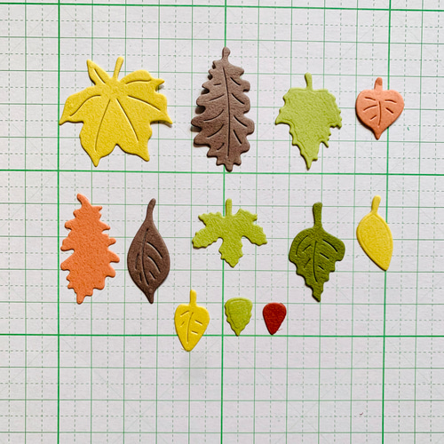 クラフトパンチ ダイカット 葉 リーフ 小さめ色々セット 秋 紅葉・枯葉