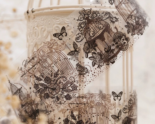 8701】海外 マステ 6m巻売り ラメ加工カッティング レース 6種類 8701