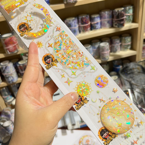 8809】海外 マステ 5m巻売り PETラメ加工カッティング レース切手 白