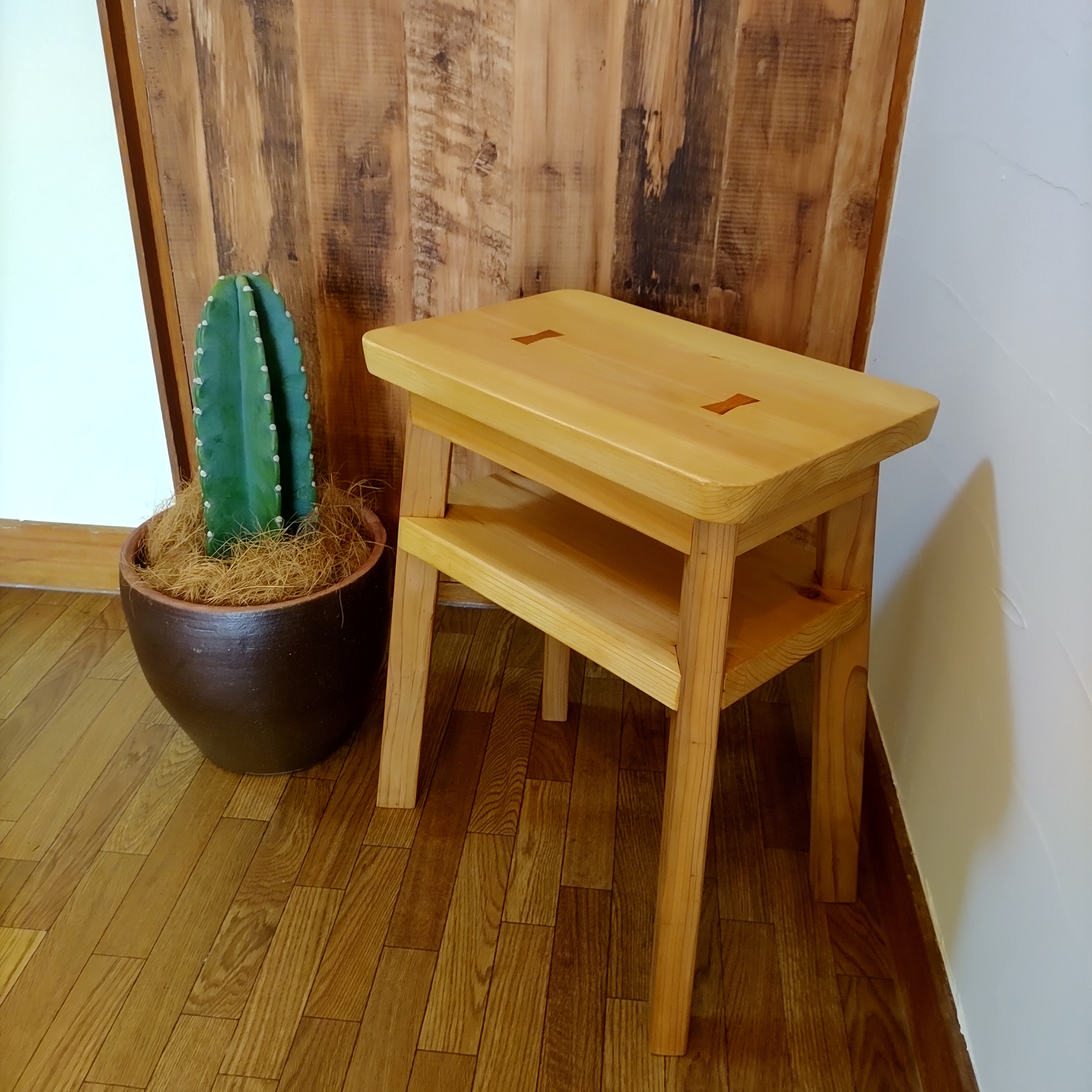 スツール　木製　2個セット　植物棚　アンティーク　収納　サイドテーブル　お得