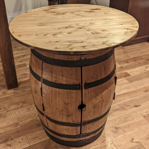 樽ハイテーブル キャビネットタイプ 高級フレンチオーク樽 ワイン