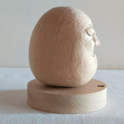 木彫り 福 だるま 縁起物 青森ひばの置物 彫刻 青森ヒバ木工 ARAJIN