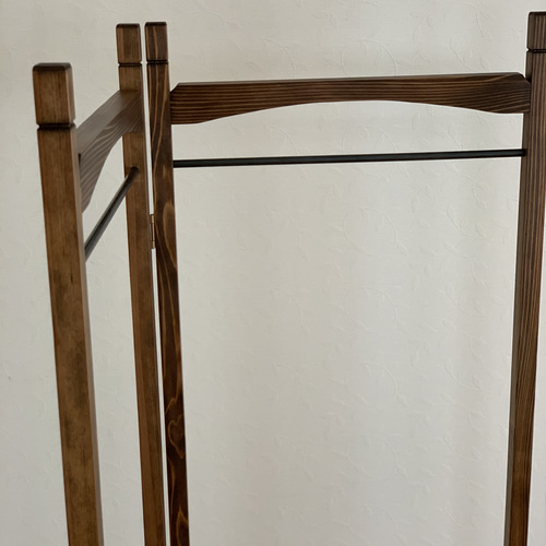 配送 【洋書スタイル】木とアイアンのハンガーラック 洋書スタイル】木