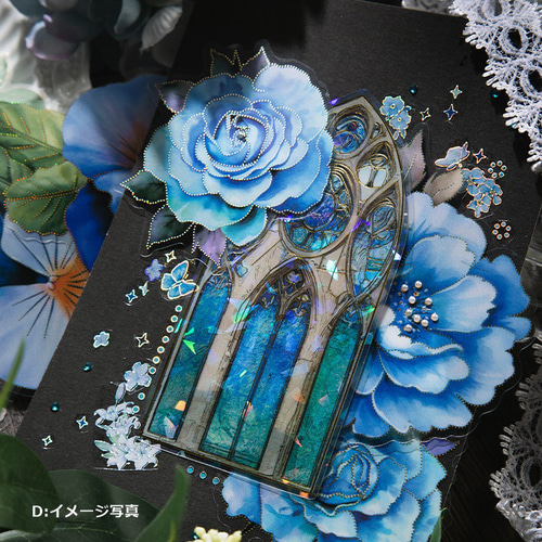 コラージュ 素材 植物 ブロンズステッカー シール 装飾 花 フラワー