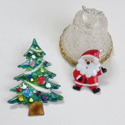 純銅板【ツリー クリスマス 70mm】七宝焼き《K72-016》 その他素材