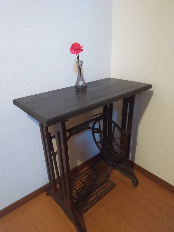 アンティーク調 ミシン台テーブル